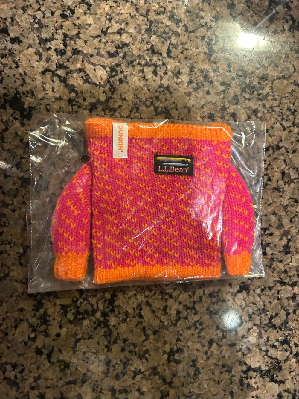 L.L. Bean Dunkin Donuts Collab Birdseye Sweater Coffee Cup Sleeve Boat Tote